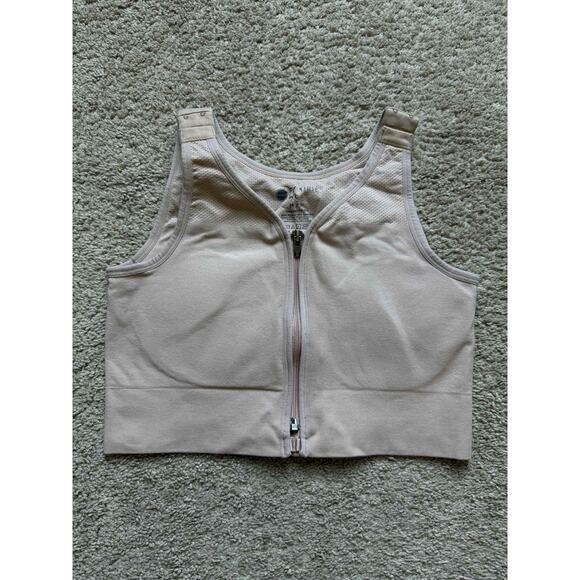 Prairie Wear Hugger Prima Full Zip Crop Post-Surgical Bra Beige Women's Size M - Picture 3 of 6